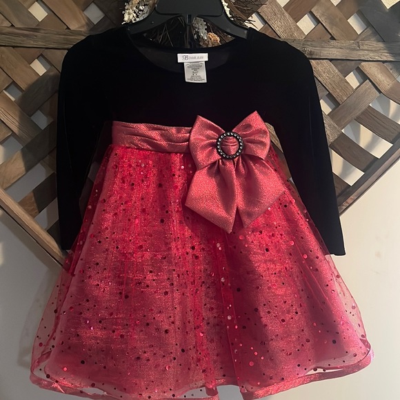 Bonnie Jean Other - Bonnie Jean Holiday Sparkle Red & Black Little Girl's Dress Size 5
